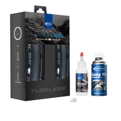 Pack de 2 Pneus Schwalbe Pro One Tubeless Easy 700x25C Souple avec Doc Bleu Easy Fit et Outil Valve