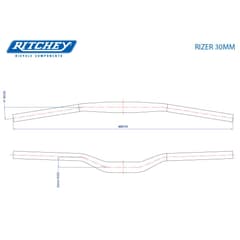 Cintre Ritchey WCS Carbon Rizer 31.8mm 710mm Relevé 30mm Noir Mat