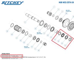Kit de Service Bagues Crantées et Ressorts Ritchey Star Ratchet pour Moyeu
