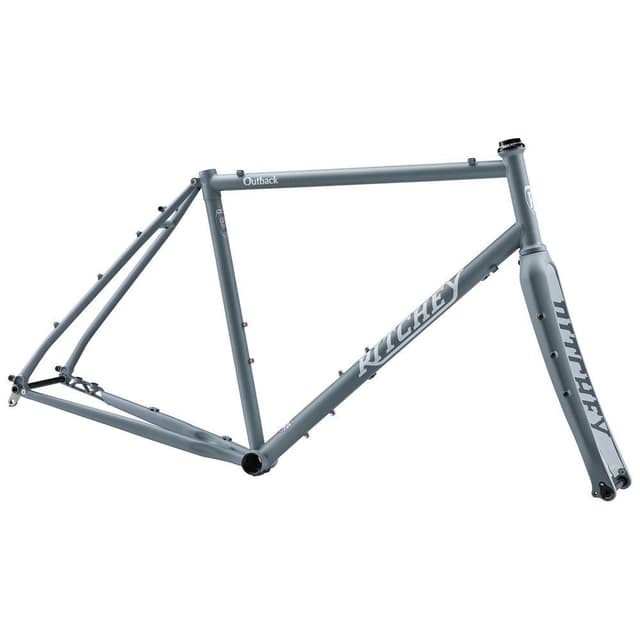 Cadre Ritchey Outback V2 en Acier avec Fourche en Carbone Gris Blanc