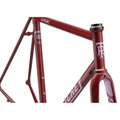 Cadre Ritchey Road Logic en Acier avec Fourche en Carbone Rouge Rose Sally's Macarons