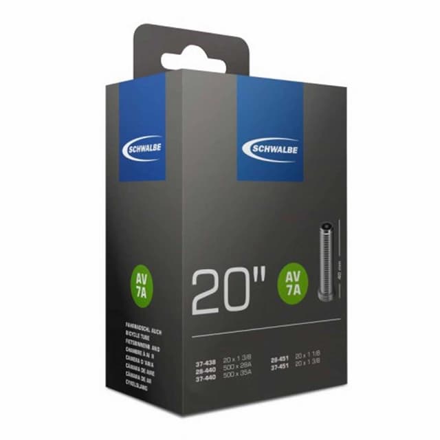 Chambre à Air Schwalbe AV7A  20x1"1/8-1"3/8 (500A)  Schrader - ETRTO 28/37-438/451