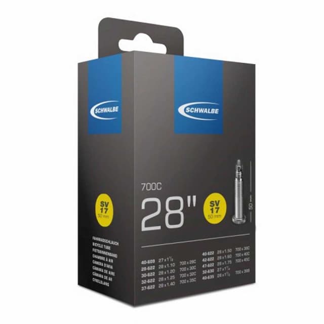 Chambre à Air Schwalbe SV17 Extra Long 28" 700x28/38 Presta 50mm - ETRTO 28/47-609/635