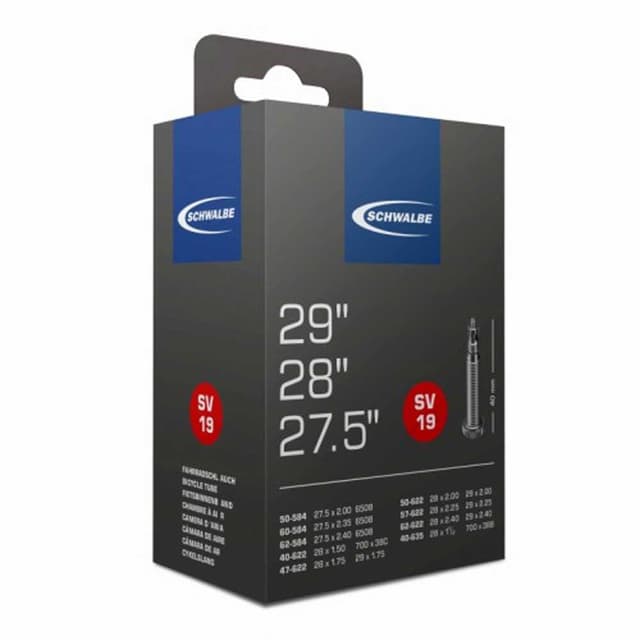 Chambre à Air Schwalbe SV19 27.5x2.00/2.40 28x1.50/2.25 29x2.00/2.40 650B VTT Presta 40mm - ETRTO 40/62-584/635