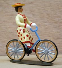 Figurine Cycliste CBG Mignot Femme 1900 en Vélo