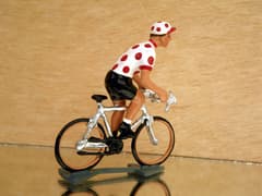 Figurine Cycliste CBG Mignot Maillot à Pois en Danseuse