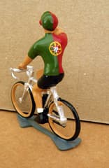 Figurine Cycliste CBG Mignot Maillot du Portugal Buvant au Bidon