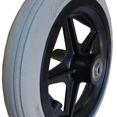 Roue complète Greentyre LEON Gris avec pneu plein 8x1 1/4 / 200x32 - 5 bâtons