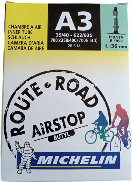 Chambre à air Michelin AirStop Butyl A3 700x35/40C Presta - ETRTO 35/40-622/635