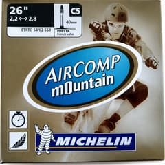 Chambre à air Michelin Aircomp Mountain 26x2.2/2.8 Presta 40 mm - ETRTO 54/62-559
