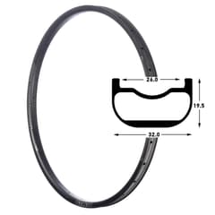 Jante VTT Notubes 27.5" ZTR ARCH CB7 Carbon Noir 28 Trous