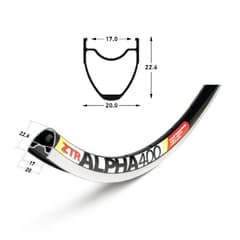 Jante Route Notubes ZTR Alpha 400 Noir 18 Trous